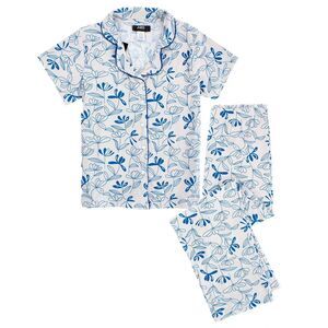 CTM Women's Floral Front Pocket Sleepwear Set